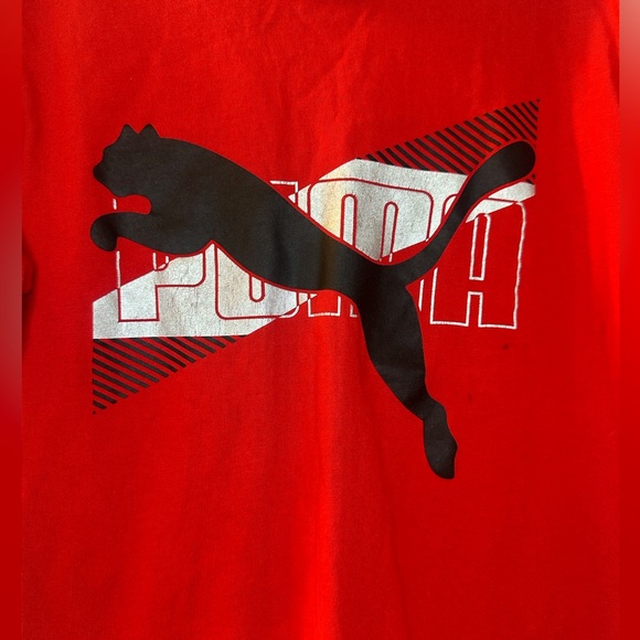 Puma logo red short sleeve shirt‎ boys 10/12 - Picture 3 of 8